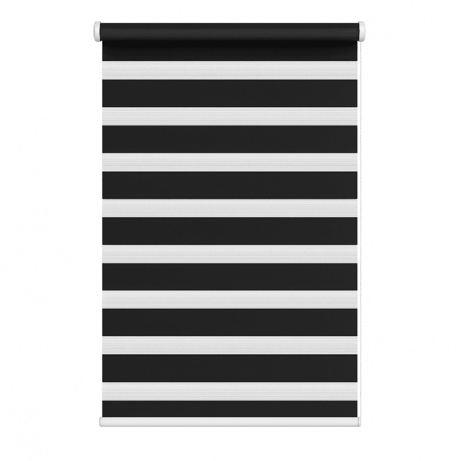 Day Night Zebra Roller Blind 165cm Drop - Black 95