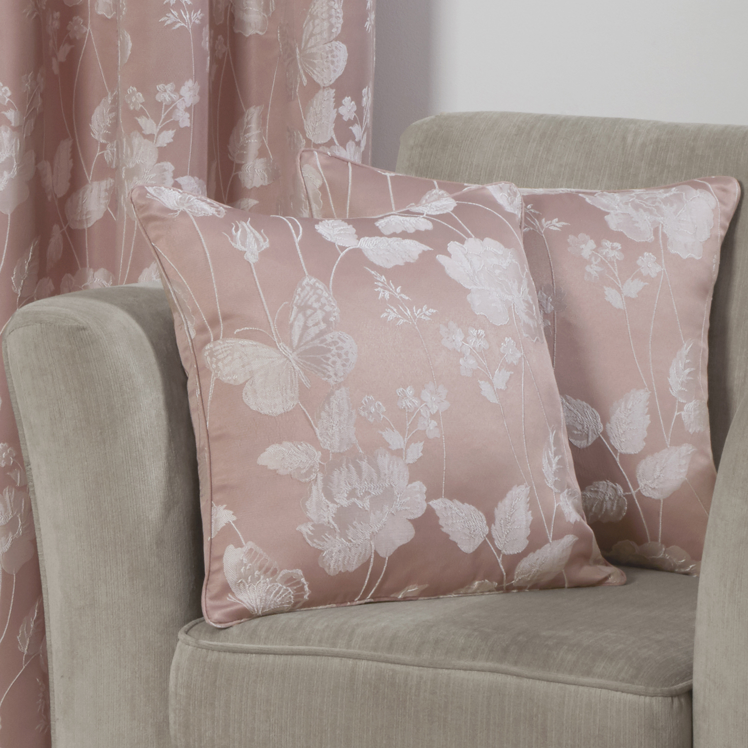 Butterfly Meadow Cushion Cover - Blush