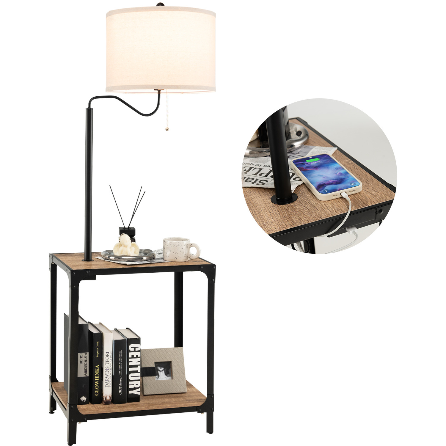Image of Floor Lamp with End Table -&hellip;