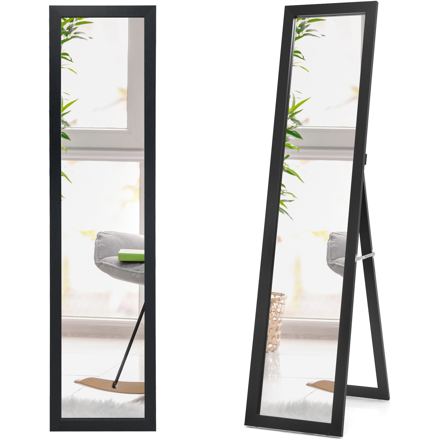 Image of Full-length Standing Mirror - Black