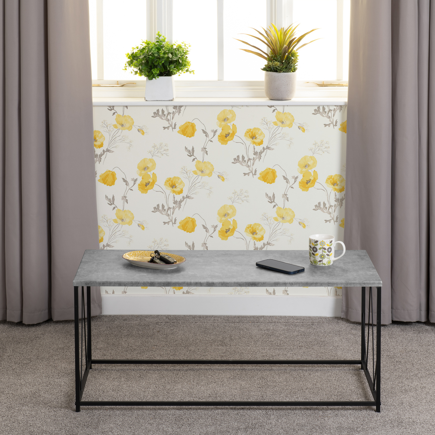 Athens Rectangular Coffee Table - Concrete