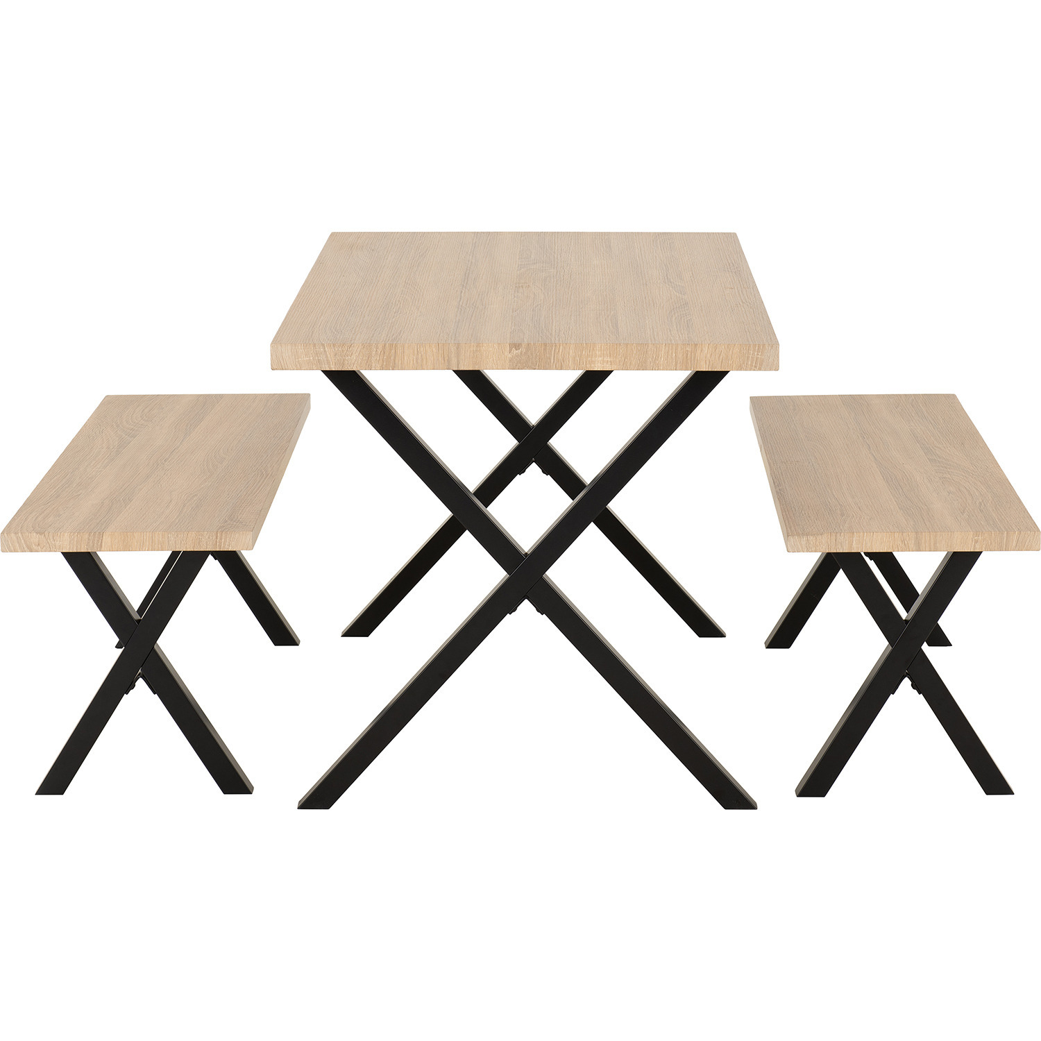 Buxton Dining Bench Set - Light Oak Effect