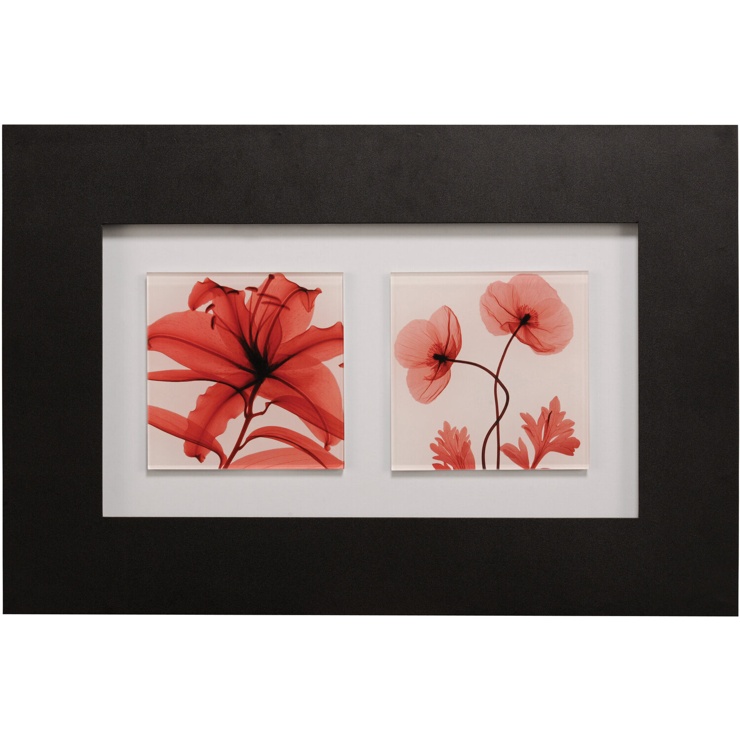 Red Poppy Flowers Framed Wall Art - Multicolour