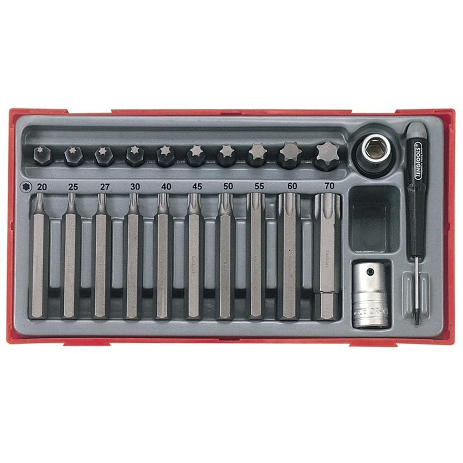 Teng Tttx23 Tx Bit Socket Set, 23 Piece - 1/2In Drive - Multi Colour