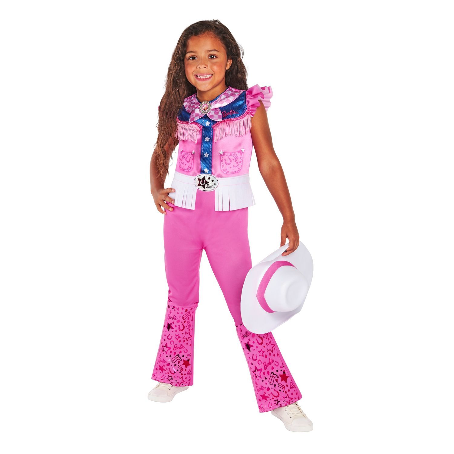 Barbie Childrens/Kids Cowgirl Costume - Pink/White