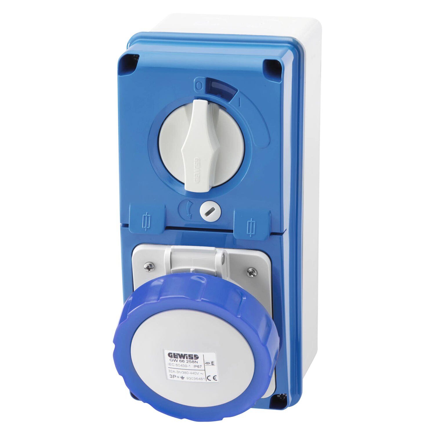 Gewiss -Gw66204n-Output (2P T (Ip67, 6H, 230 V; 50/60 Hz), Blue - Blue