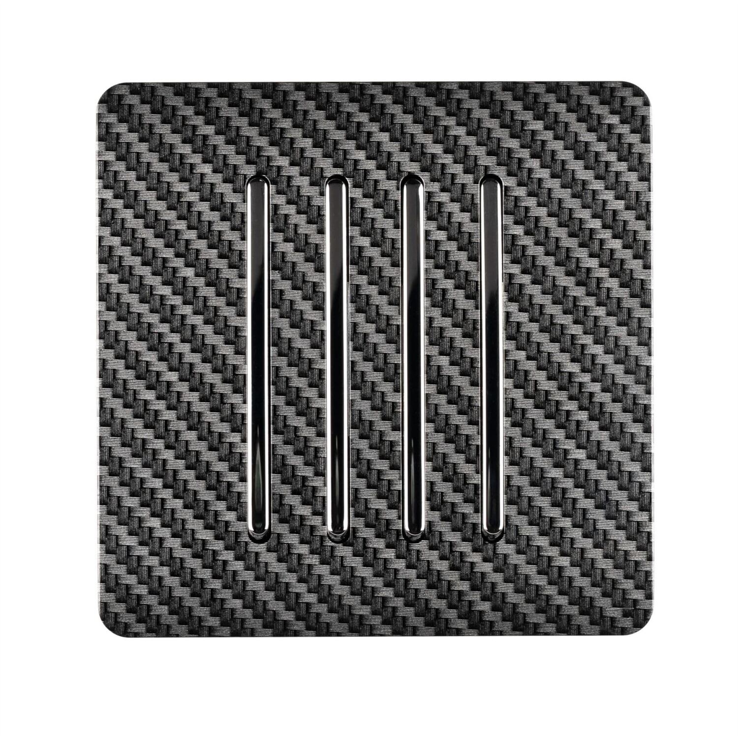 Trendi 4 Gang 2 Way Artistic Modern Glossy 10 Amp Rocker Tactile Light Switch Carbon Fibre - Image 4