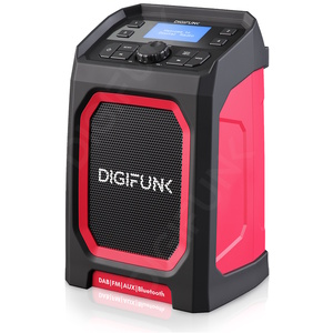 DigiFunk Work Site Radio, USB Rechargeable, DAB+, DAB, FM, Bluetooth, AUX Input, IP65 Waterproof