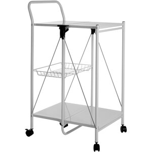Harlow White Rectangular Folding Kitchen Trolley