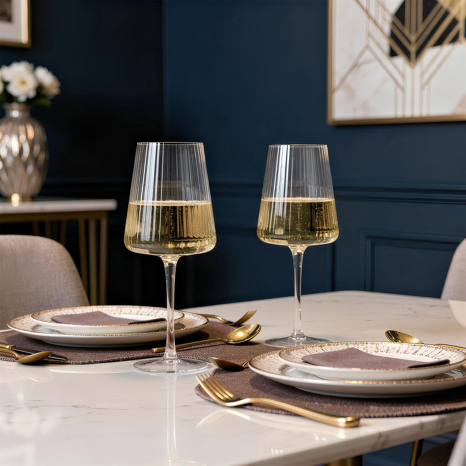 Image of Chelsea Optic Crystal White Wine Glasses&hellip;
