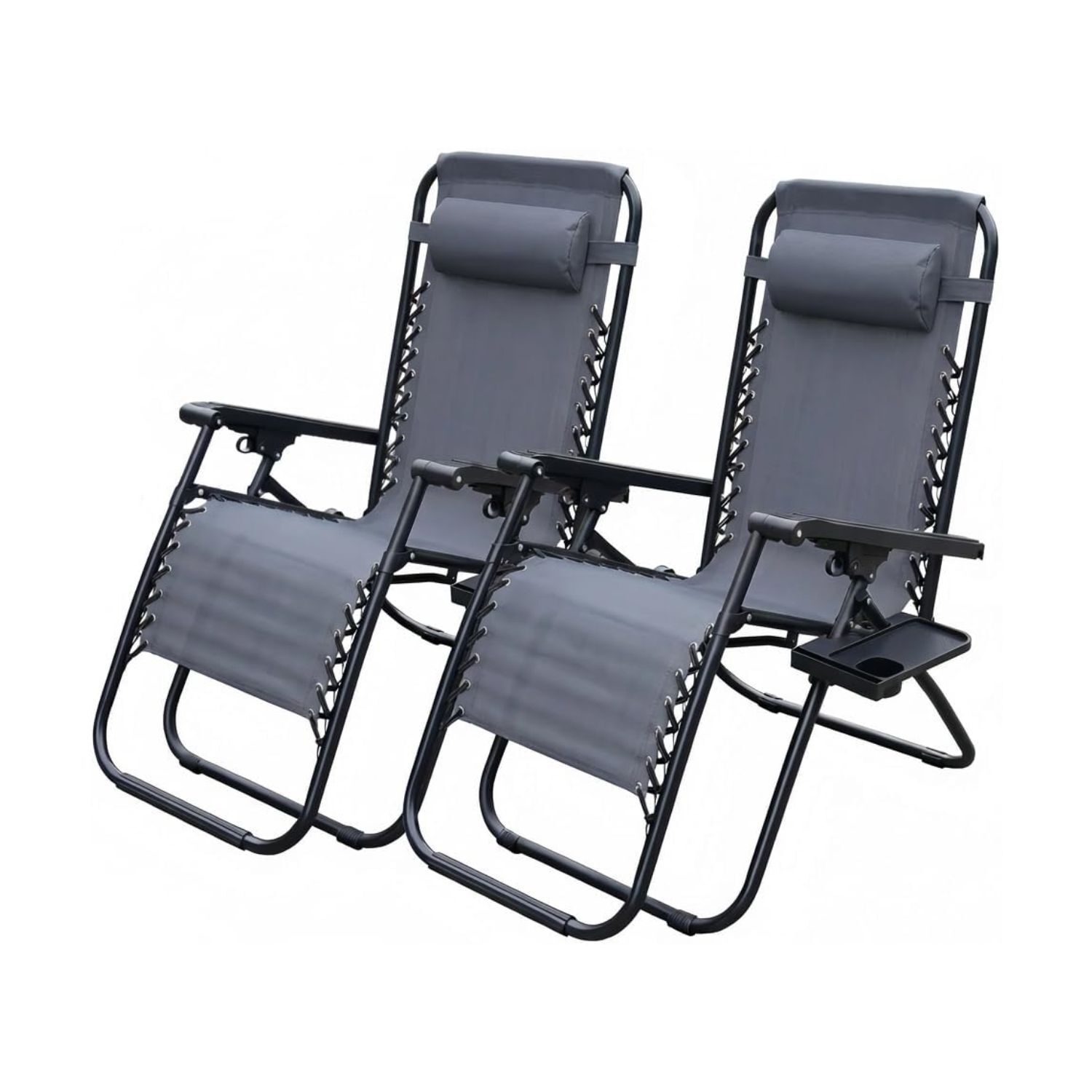 Alivio Zero Gravity Sun Lounger Adjustable Reclining Outdoor Garden Patio Relaxer Chair - Dark Grey