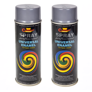 2 x 400 mL Graphite Grey (RAL 7024) Universal Gloss Enamel Spray Paint, Fast Drying
