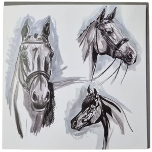 Gubblecote Trio Of Horse´s Watercolour Greetings Card