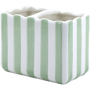 Sage Stripe Toothbrush Holder