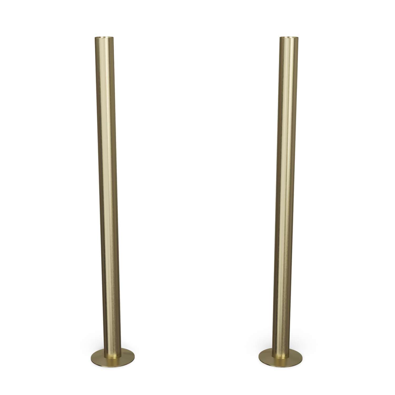 B&Q - Talus Brushed & Lacquered Radiator Pipe Covers Brushed Brass300mm - Image 2
