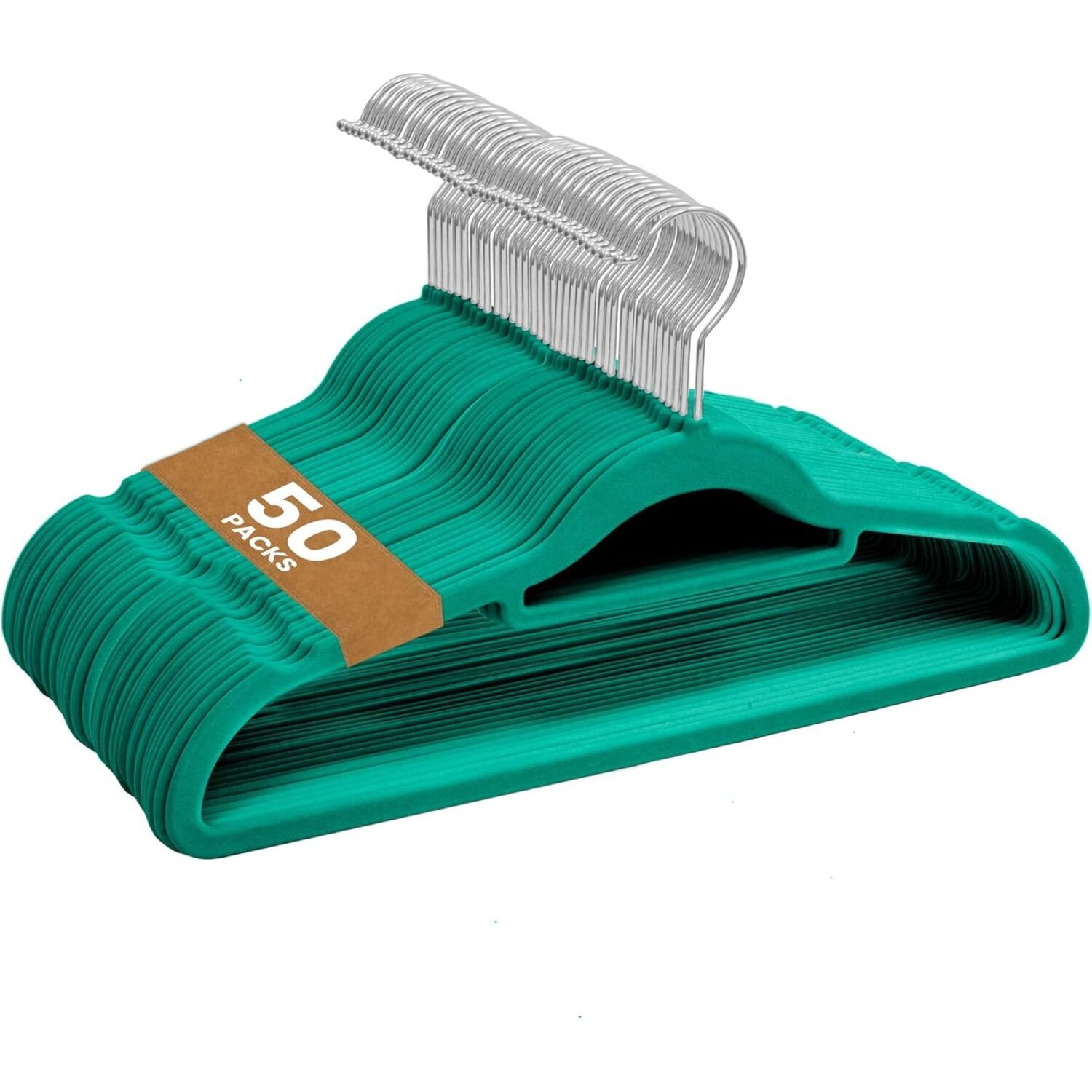 Sasha Morel Space-Saving Velvet Hangers - Teal