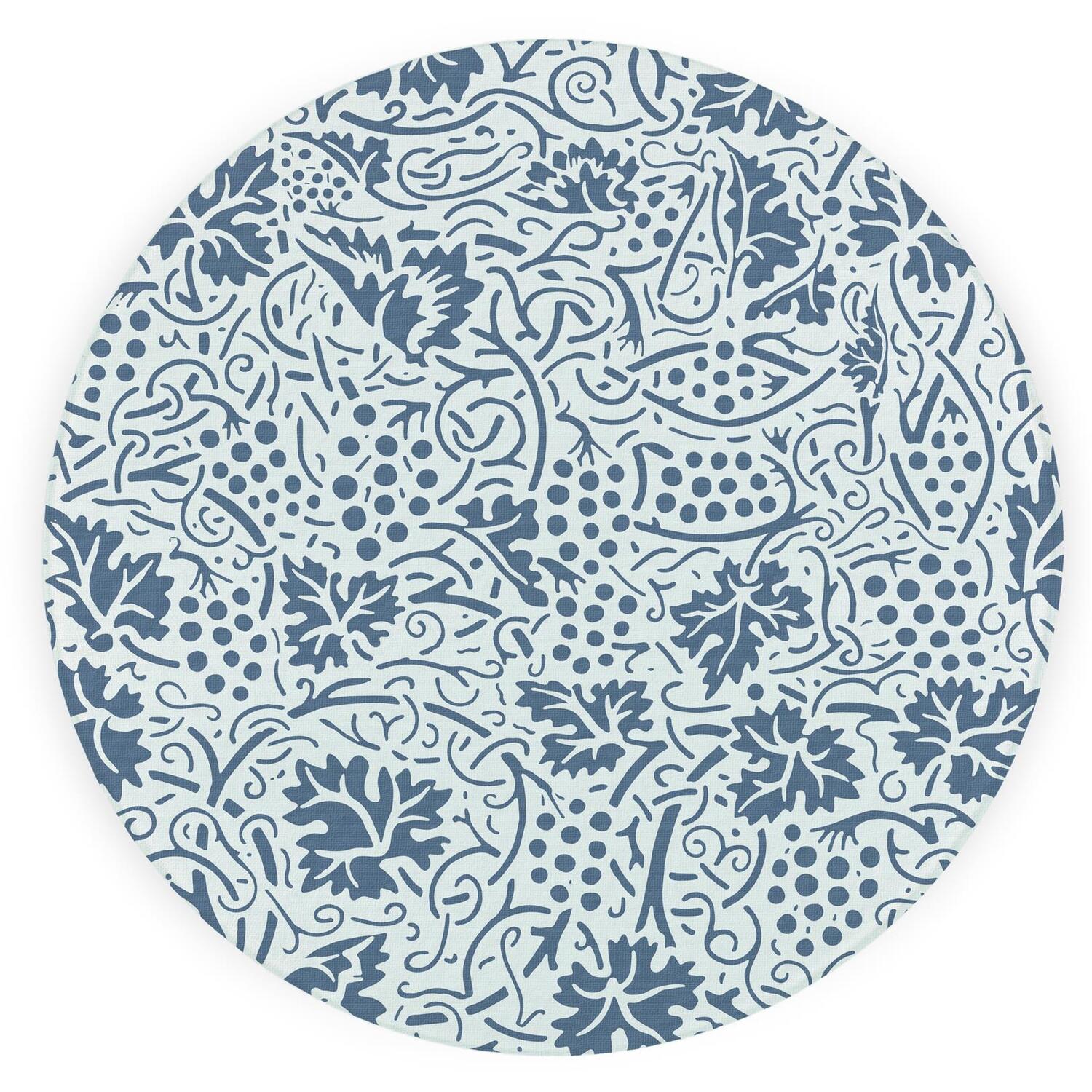 Image of Blue Oak Leaves & Berries Round&hellip;