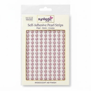 Pack of 400 AB Pink Self Adhesive Round Pearl Beads