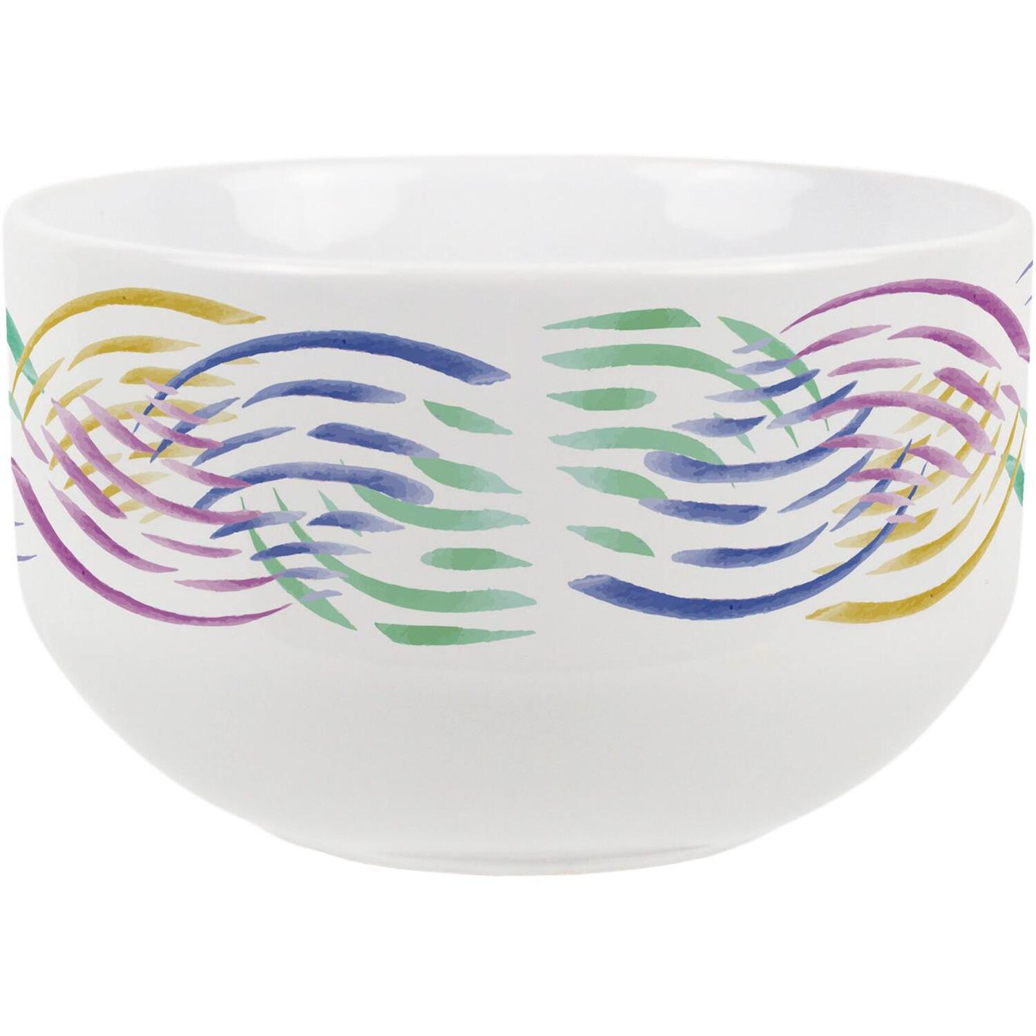 Image of Abstract Waves Ceramic Bowl - Green&hellip;