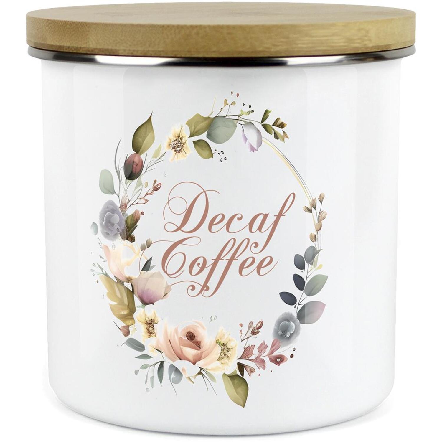 Purely Home Floral Wreath Large Kitchen Storage Canister - White