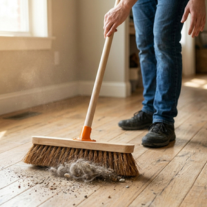 2 x 10 Inch Traditional Coco Sweeping Broom With Wooden Handle