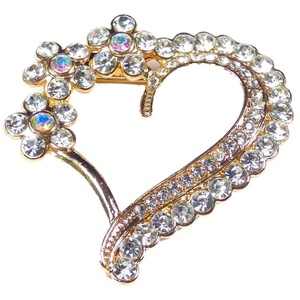 Large Heart Diamante Embellishment With Floral Detail
