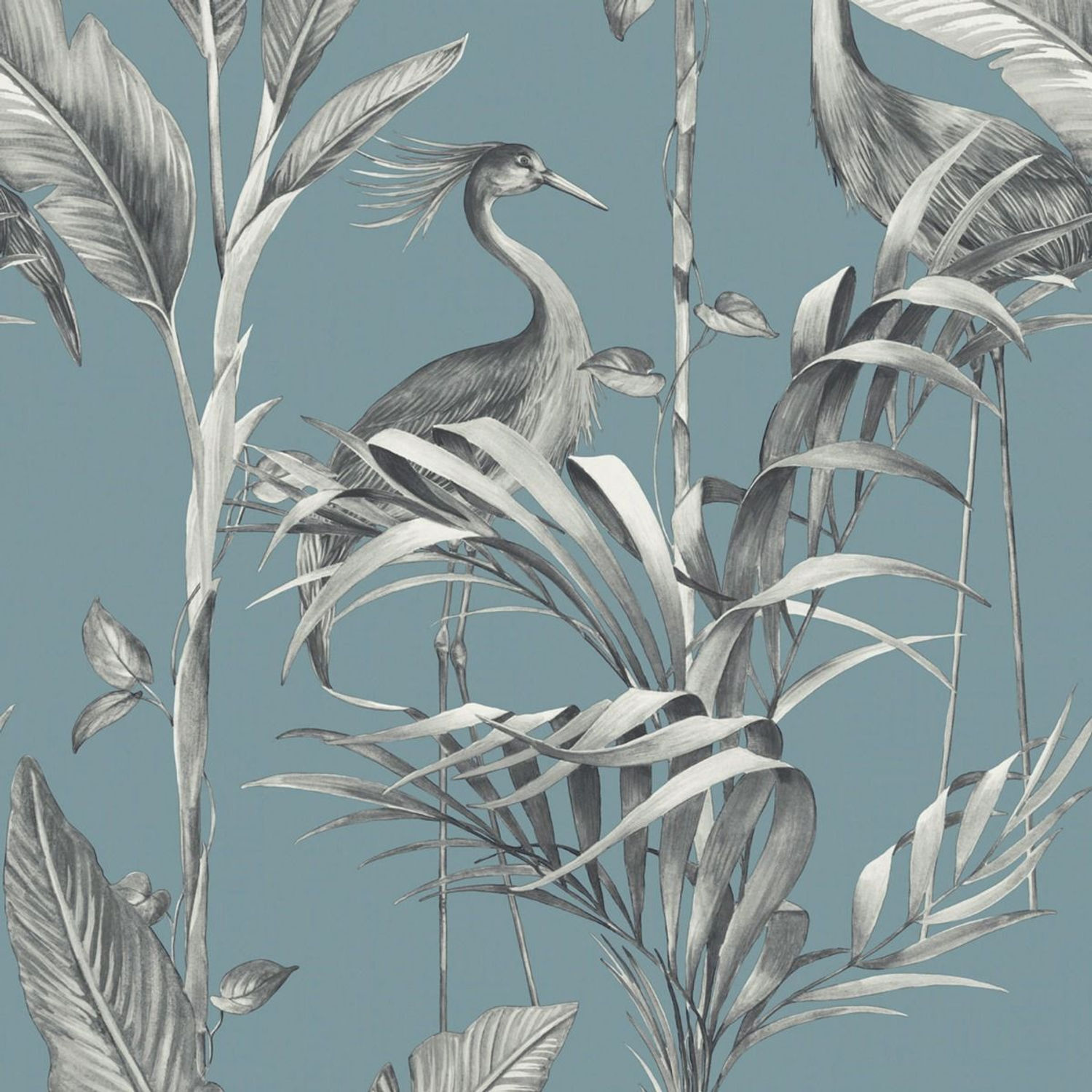 World Of Wallpaper Unisex Blue Azzurra Leaf Wallpaper In - Image 2