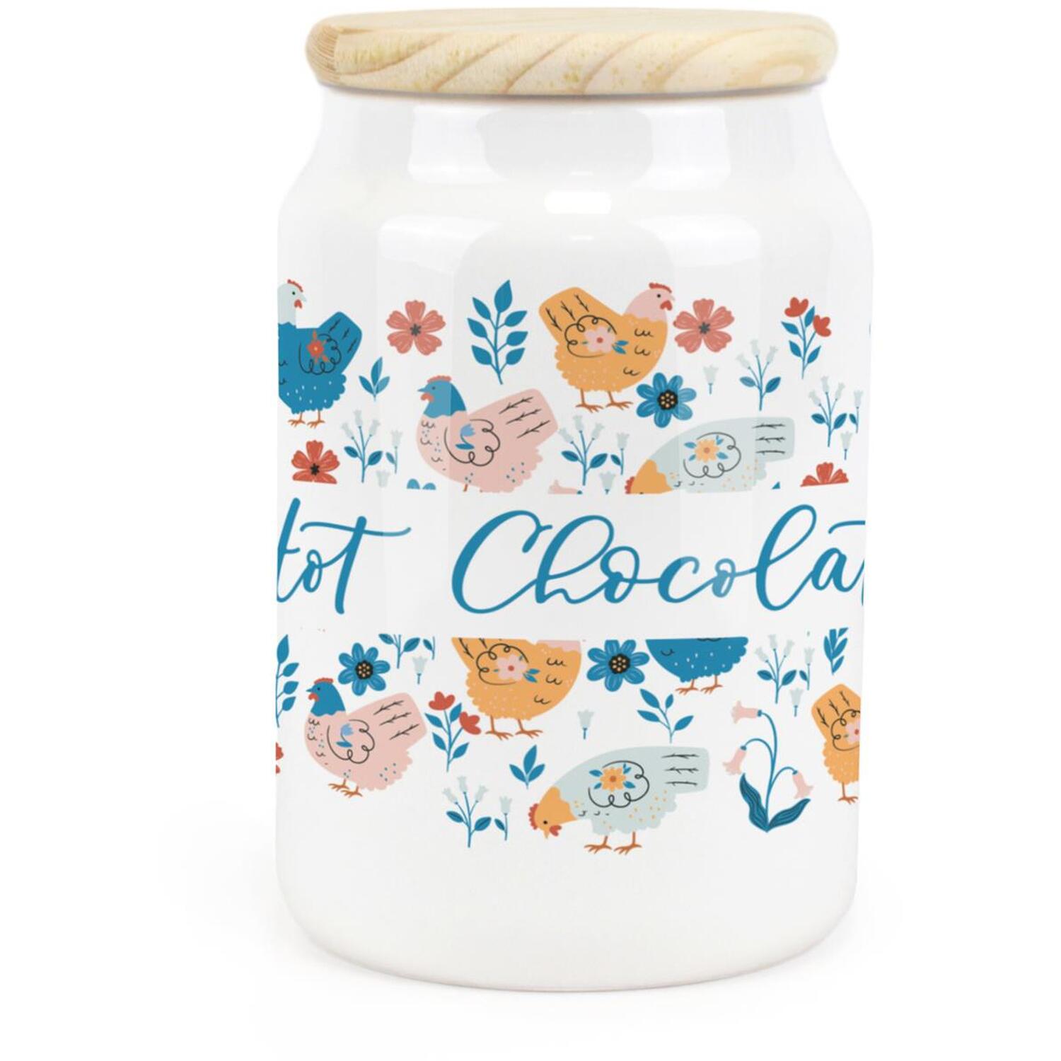 B&Q - Purely HomeBotanical ChickensHot Chocolate CanisterKitchen Storage Jar - Image 3