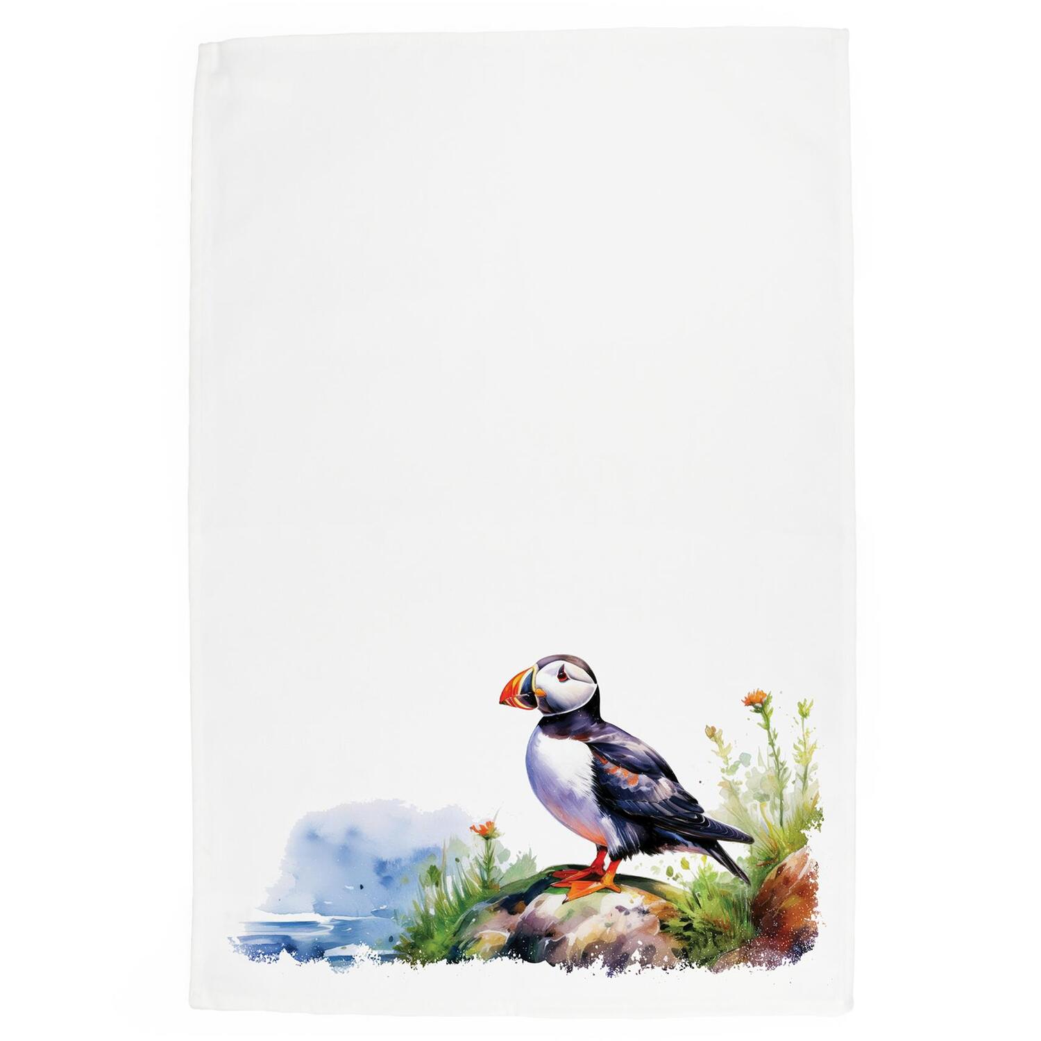 Puffin Tea Towel - Coastal Sea Birds Wildlife Gift Kitchen Towel/Drying Cloth - Image 3