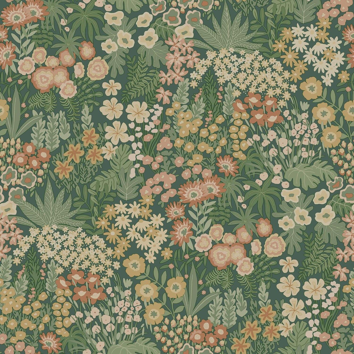 Holden Decor Green Floral Paste The Wall Wallpaper 13900 - Green