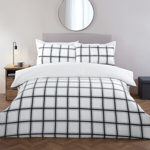 Window Check Fleece Duvet Set