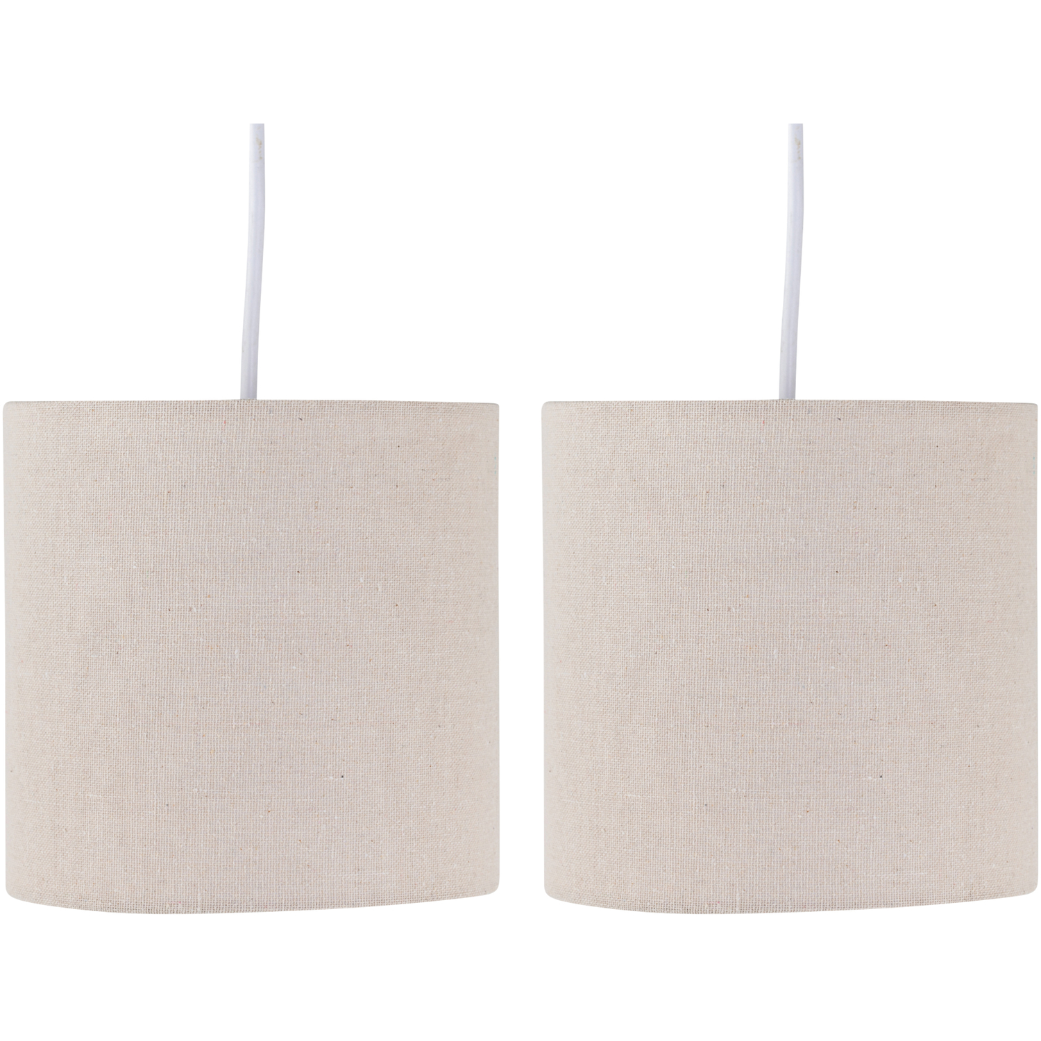 First Choice Lighting Set Of 2 Linen Easy Fit Fabric Pendant Shades - Natural Linen