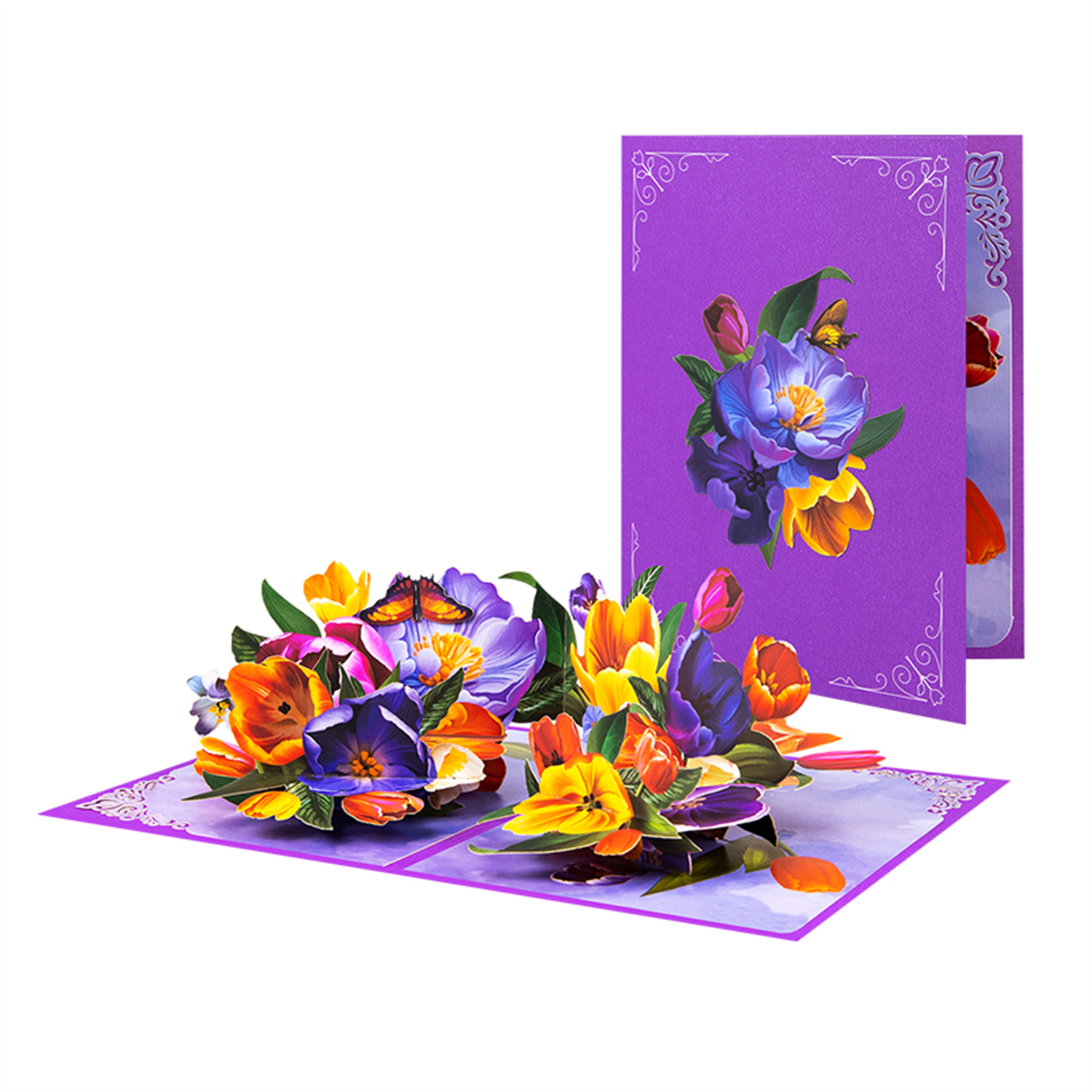Brightfeel Joyful Blossoms Spring Bouquet 3D Pop Up Greeting Card - Multi
