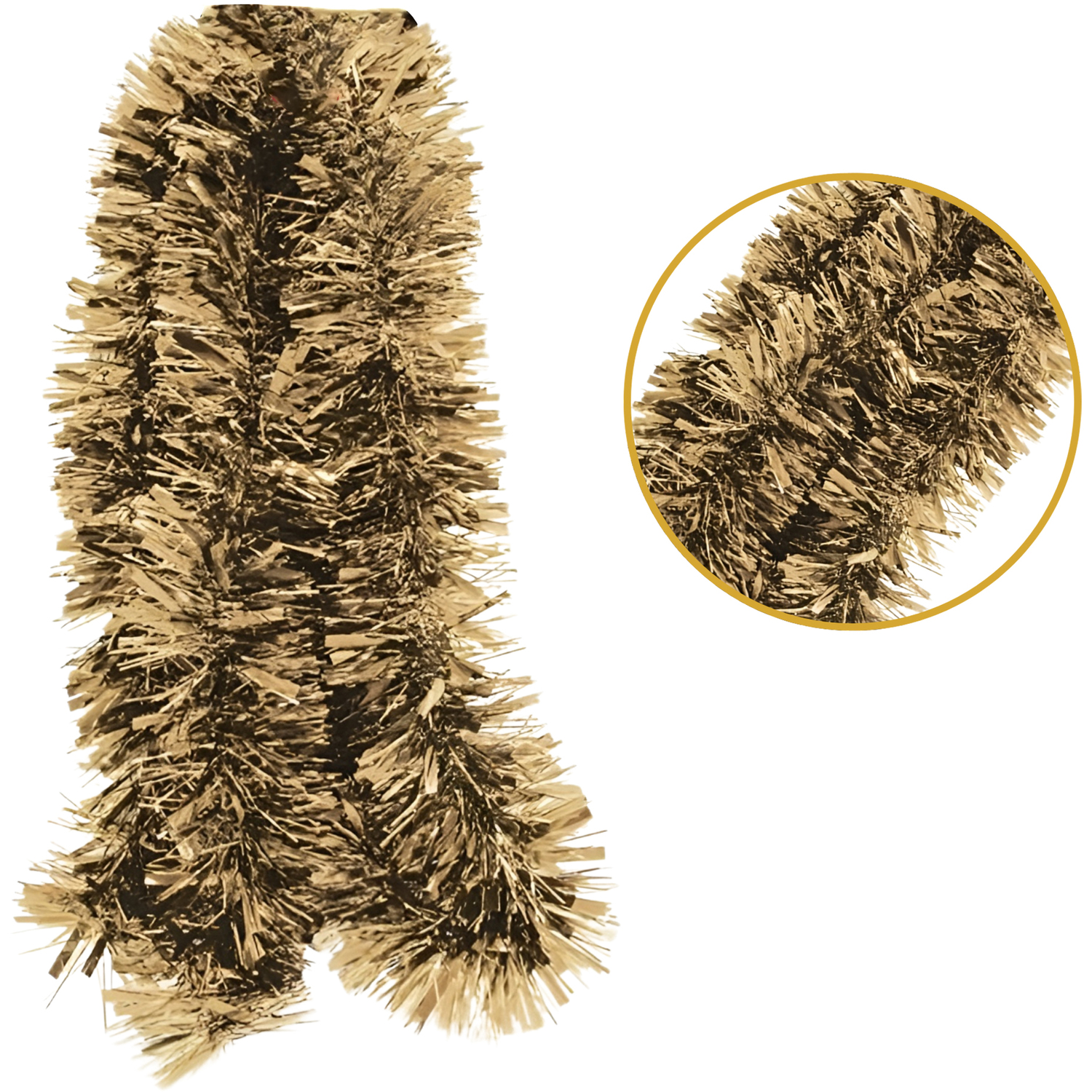  - 2M Christmas Chunky Gold Tinsel - Image 3