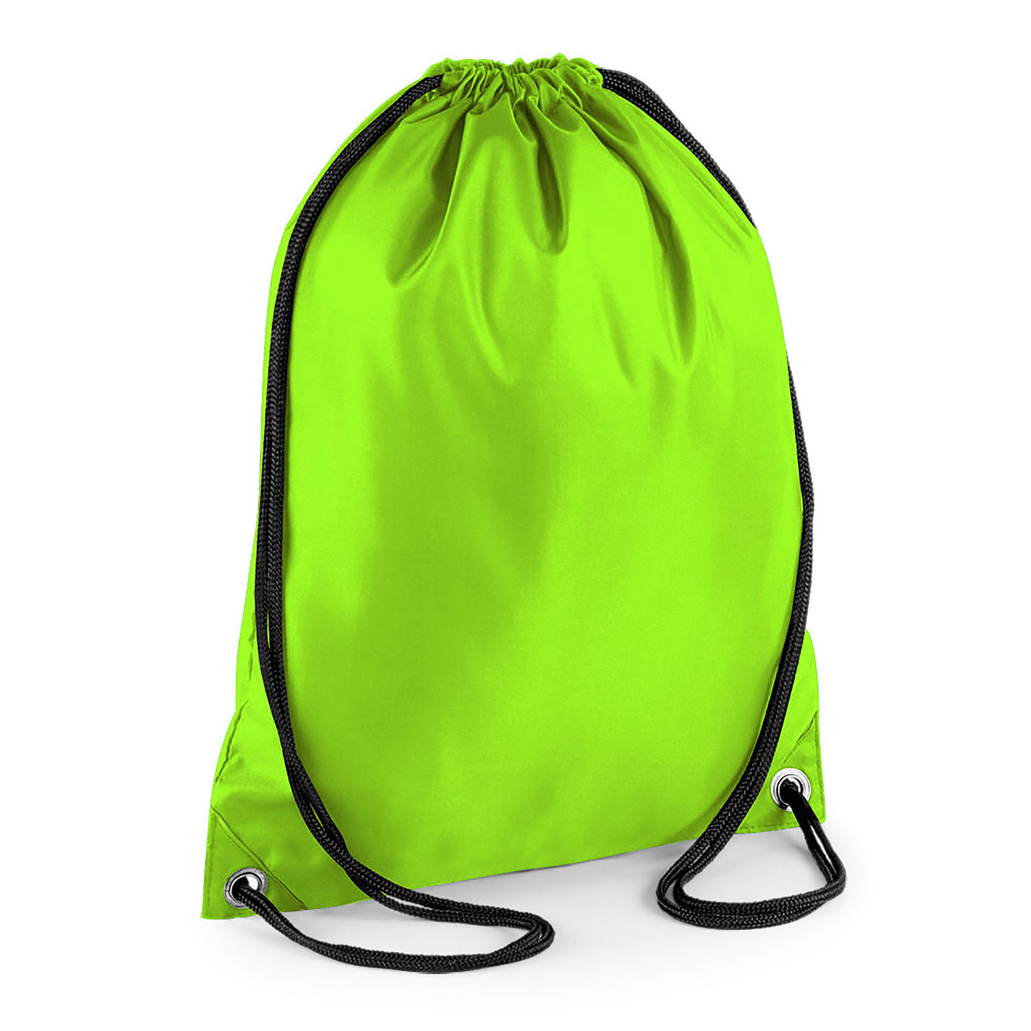 Bagbase Budget Water Resistant Sports Gymsac Drawstring Bag (11 Litres) (Pack Of 2) B - Lime