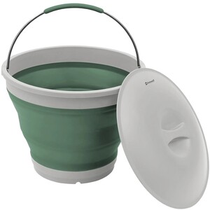 Outwell Collaps Collapsible Folding Bucket - Round With Lid - Shadow Green