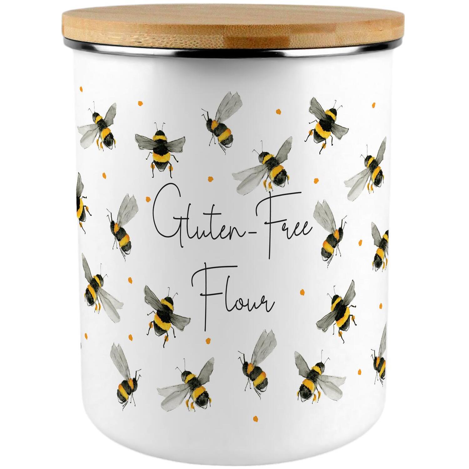 Purely Home Scattered Bees Extra Large Gluten-Free Flour Canister - White - Image 1