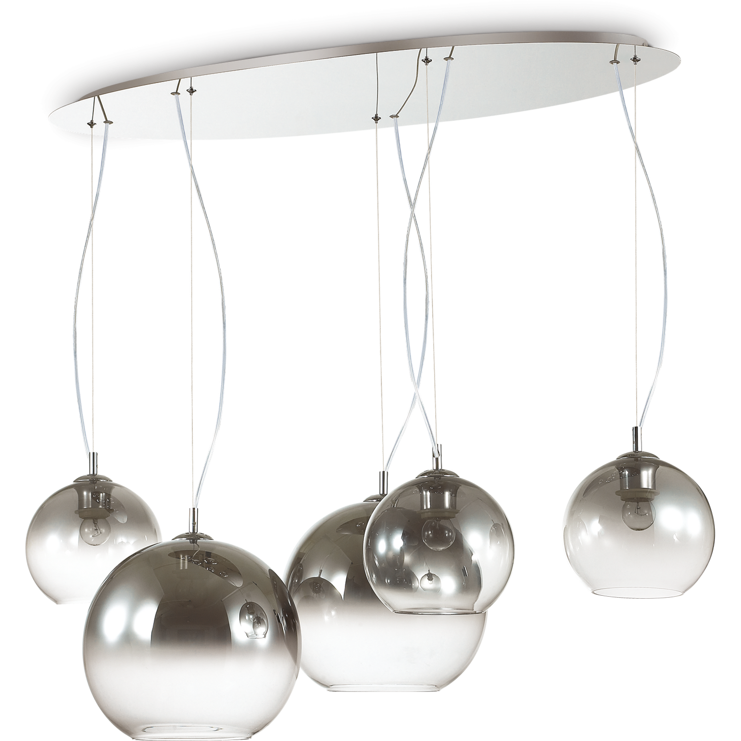 Discovery Fade  5 Light Hanging Ceiling Pendant Hanging Chrome, E27 - Image 3