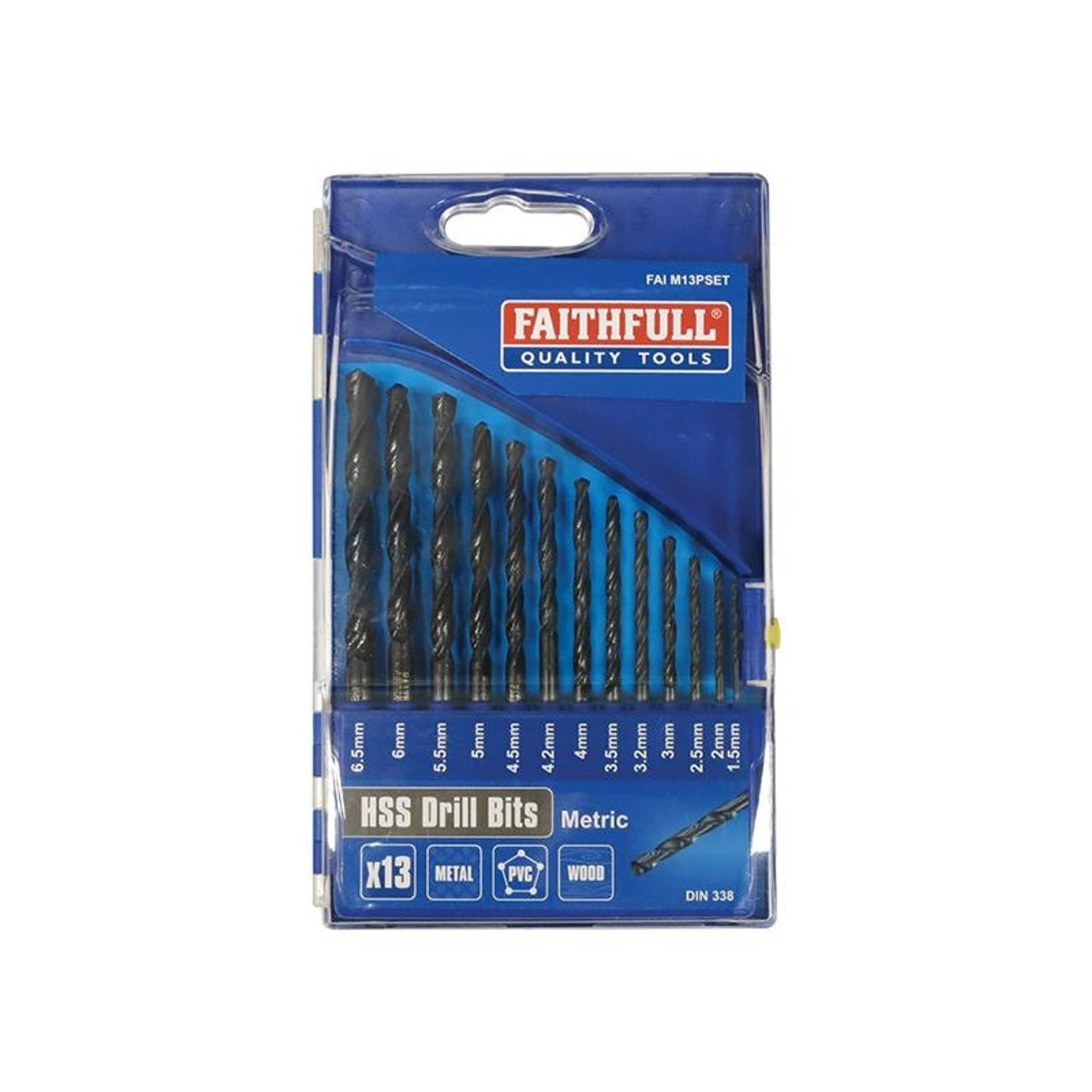 Faithfull Hss Drill Bit Set, Metric A - Multi Colour