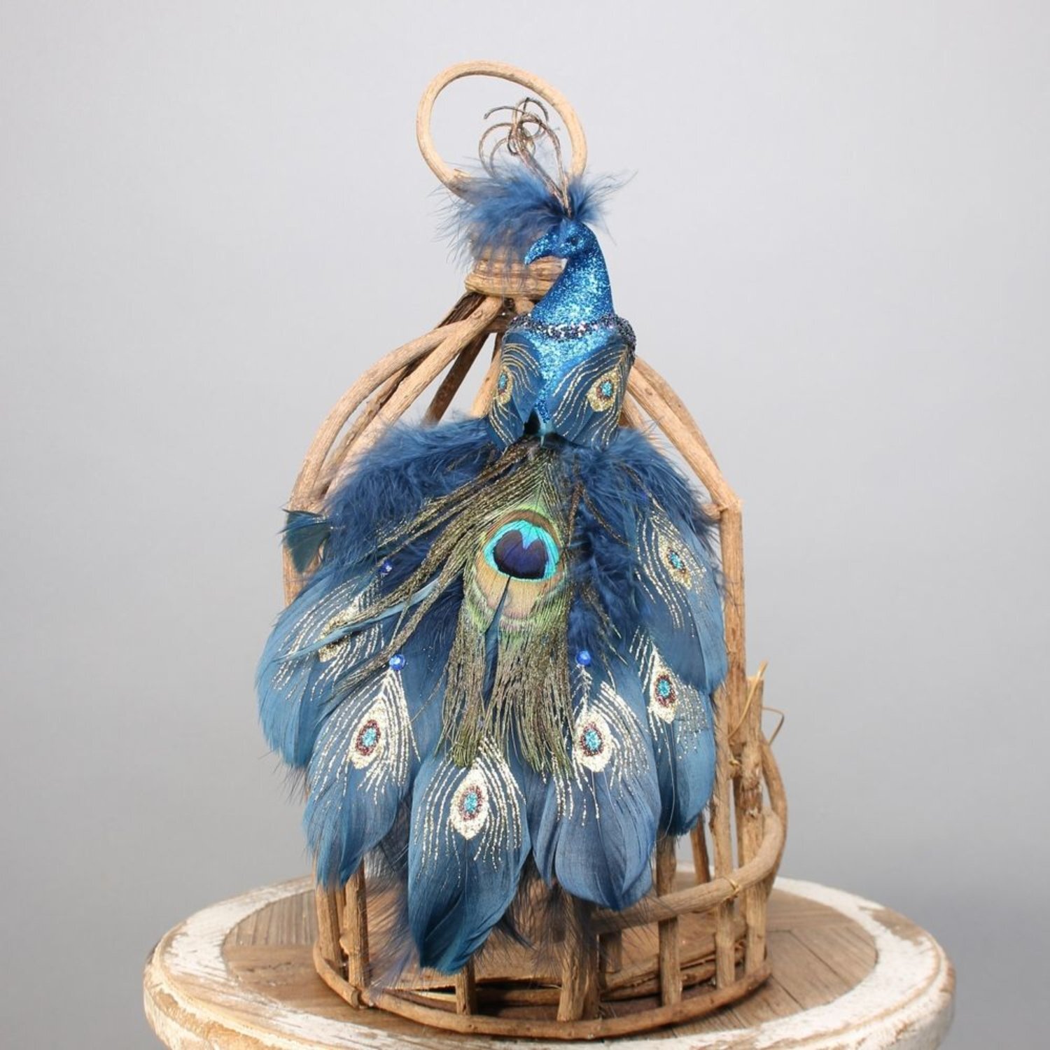  - Peacock With ClipBlue Christmas Ornament - Image 3