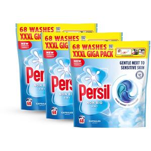 Persil Non Bio laundry capsules fast-dissolving Washing pods 204 Washes, 3 Pack