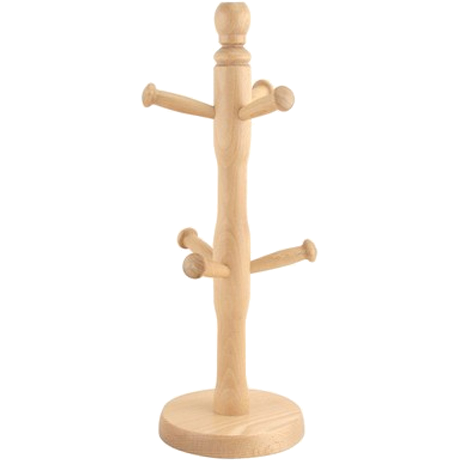 Apollo Beech Wood 6 Cup Mug Tree Holder Stand - Image 2