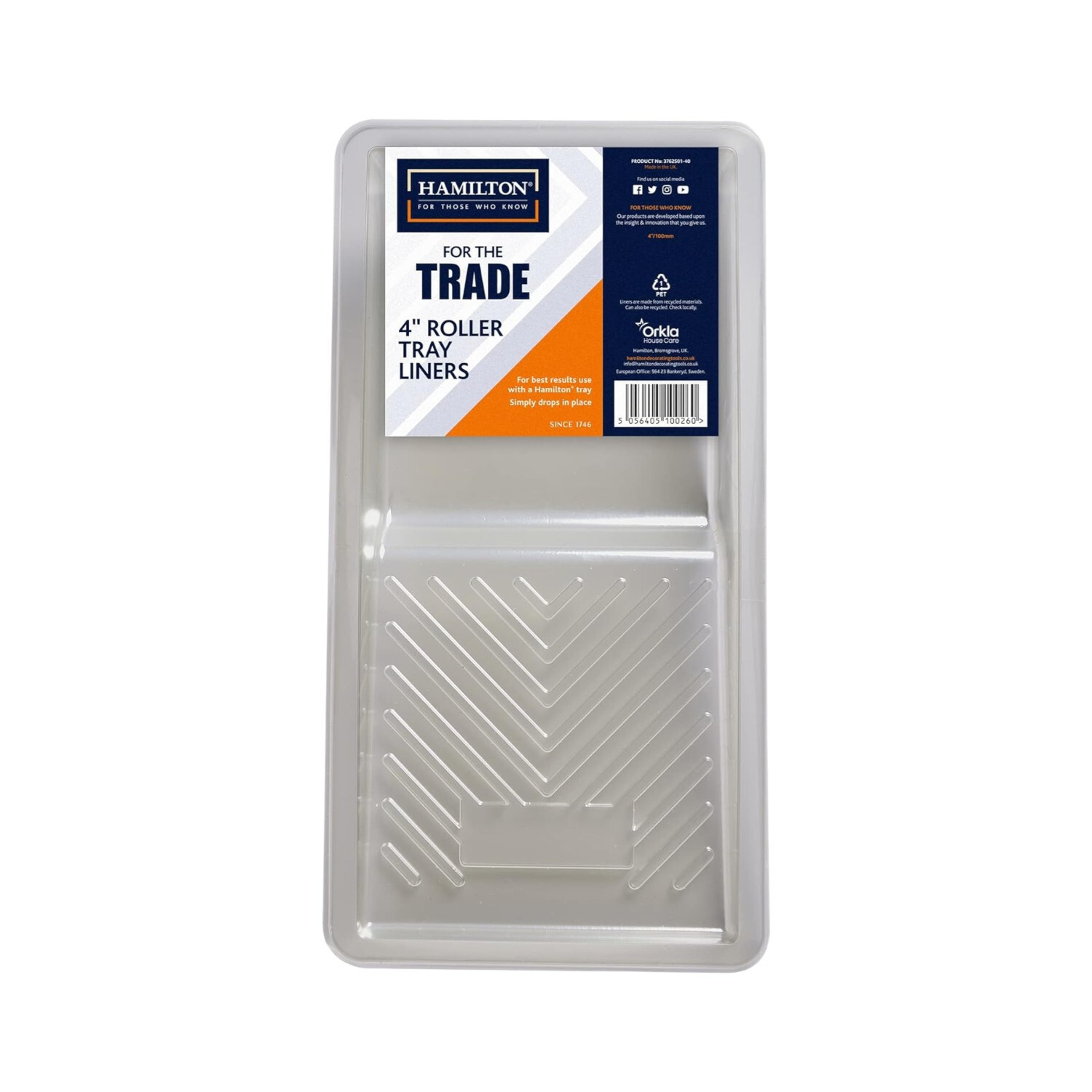 Hamilton 4 Inch Roller Tray Liner - Clear