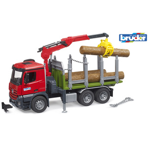 MB Arocs Timber truck with loading crane, grab, 3 trunks
