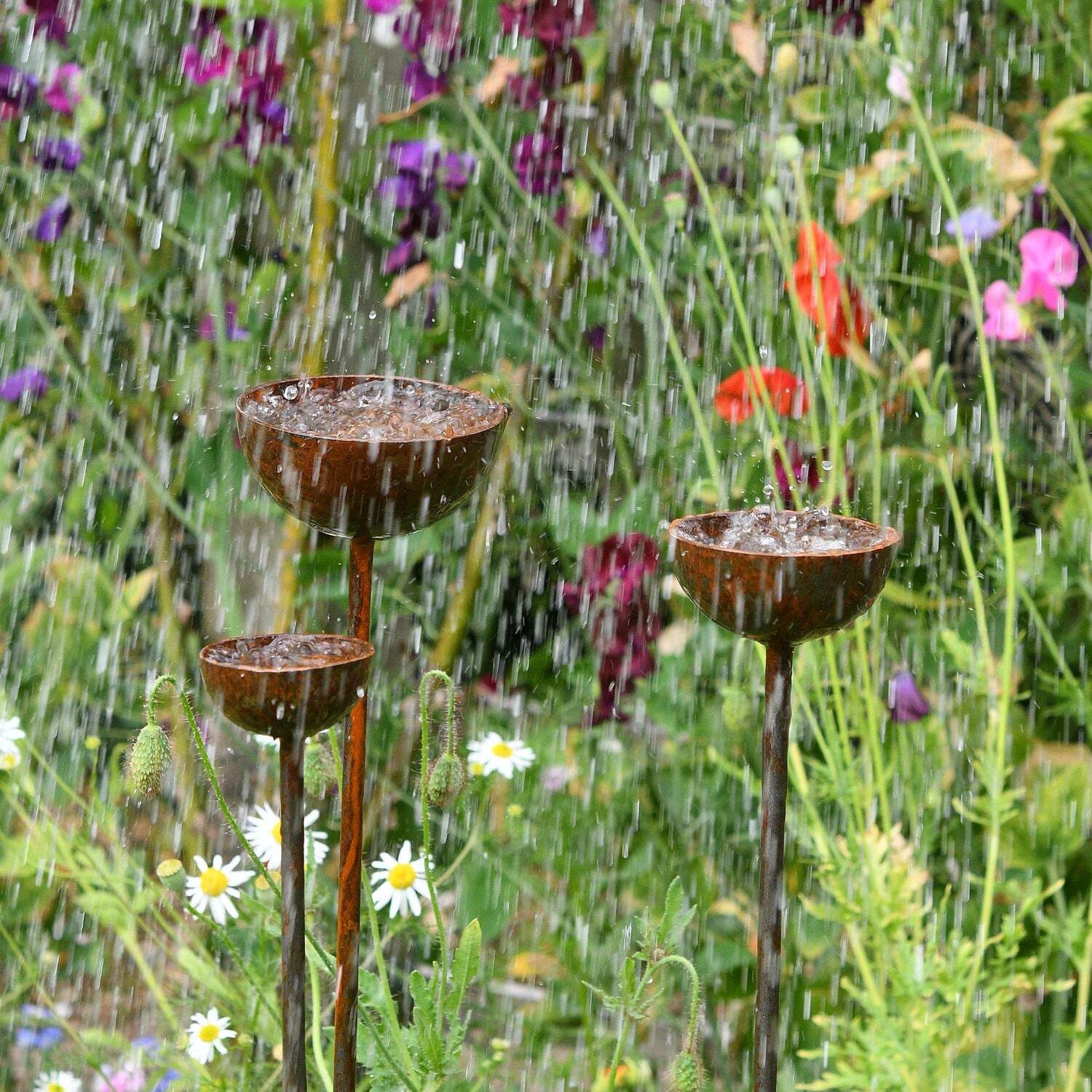 Savage Works Trio of Rain Catchers - Metal - Garden Ornament - Image 3