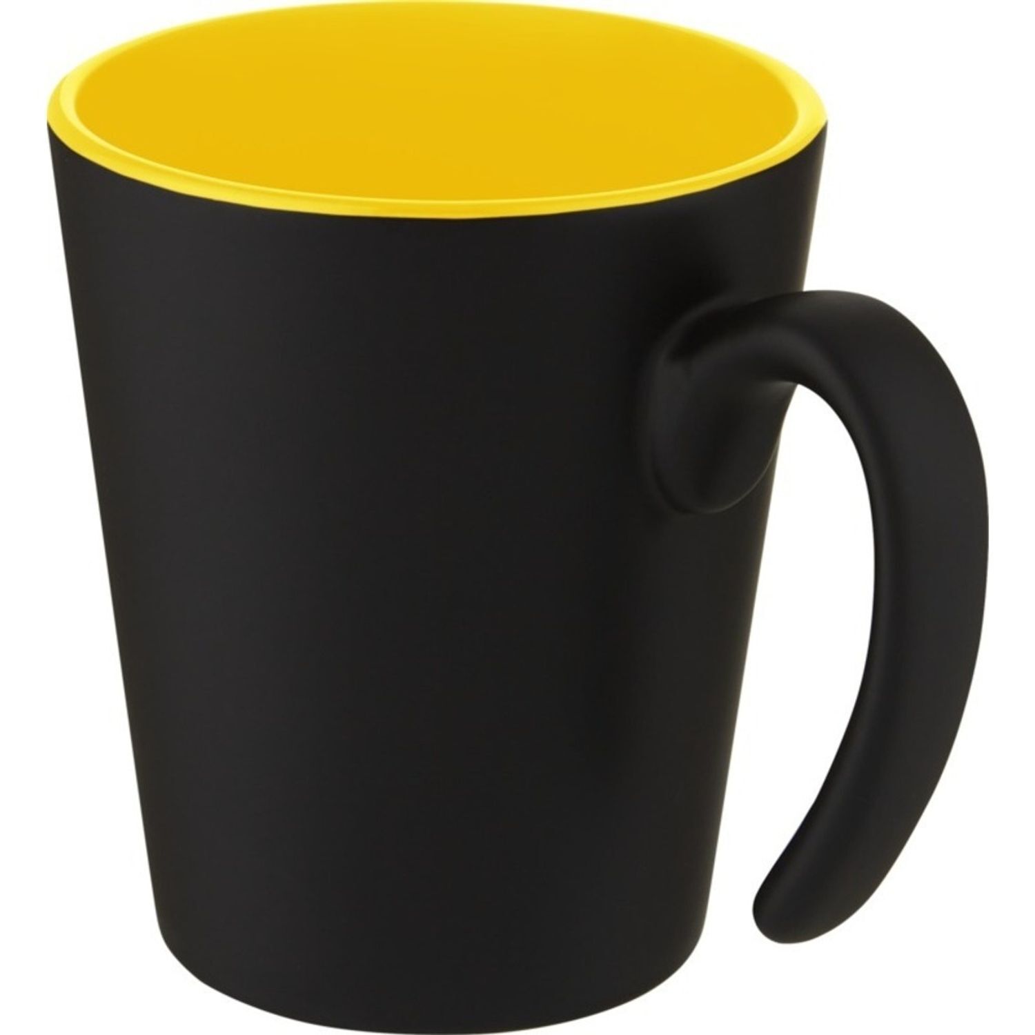 Bullet Oli Ceramic 360Ml Mug A - Solid Black/Yellow