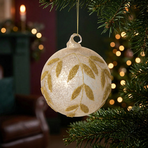 Antique Beaded Leaf Bauble