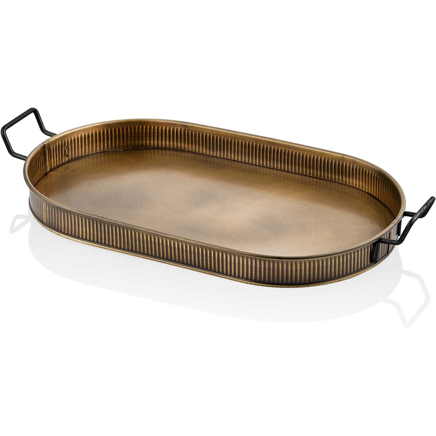 Rackhams Gold Oval Serving Tray - 66 Cm (W) X 32 Cm (D) X 5 Cm (H) - Image 3