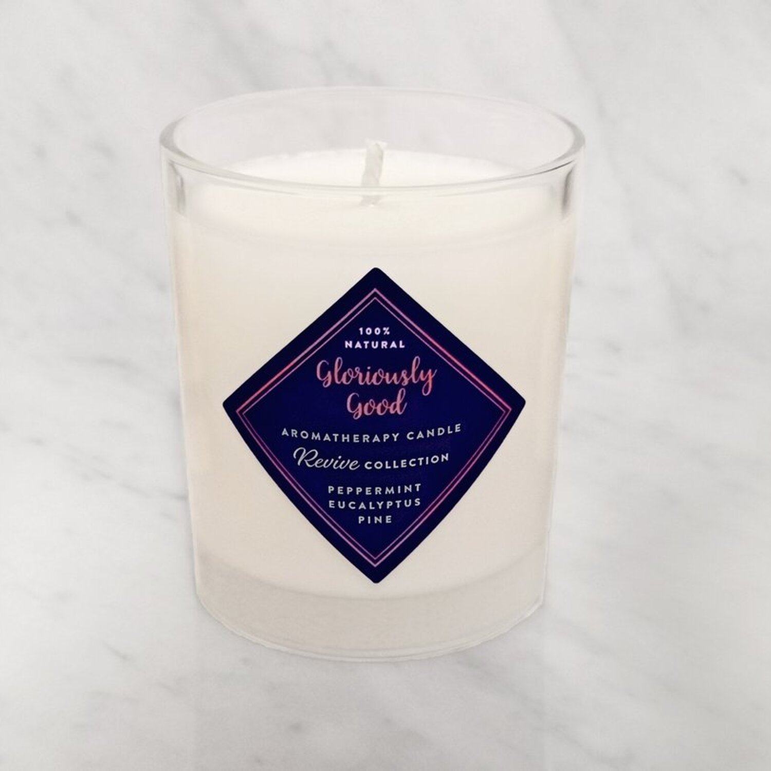Peppermint Eucalyptus And Pine Aromatherapy Candle - White