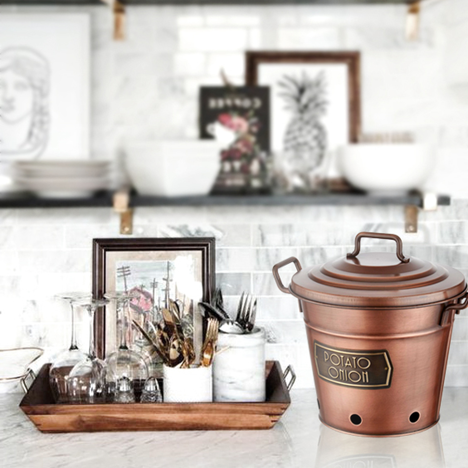 The Mia Potato and Onion Box - Copper